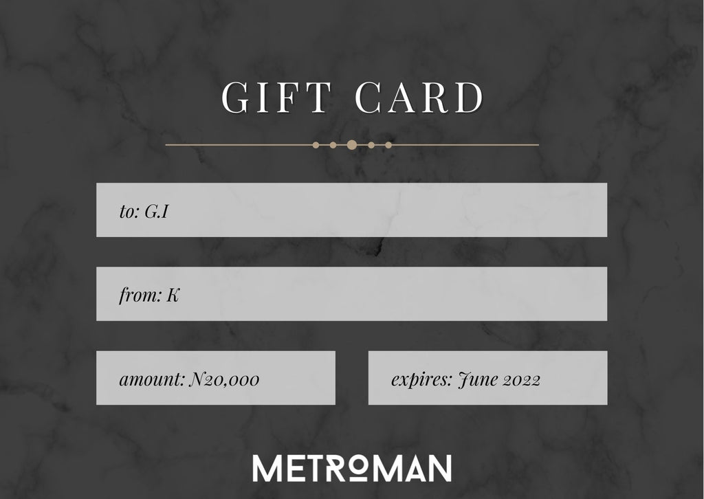 MetroMan Gift Card
